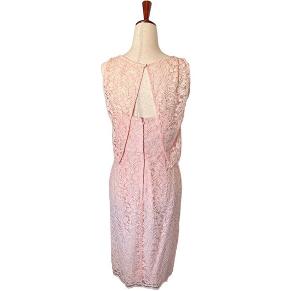 NWT David's Bridal Short Popover Lace Petal Pink Bridesmaid Dress Sz 4 - Picture 6 of 16